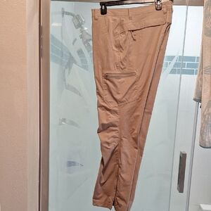 Tan Cargo Pants with Cotton Blend Fabric